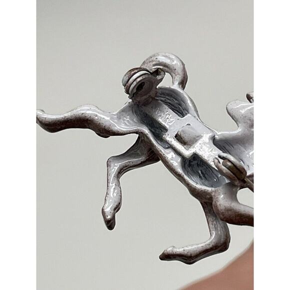 Vintage Enamel Horse Pin Brooch Brown Running Horse Tiawan Retro - Picture 9 of 11